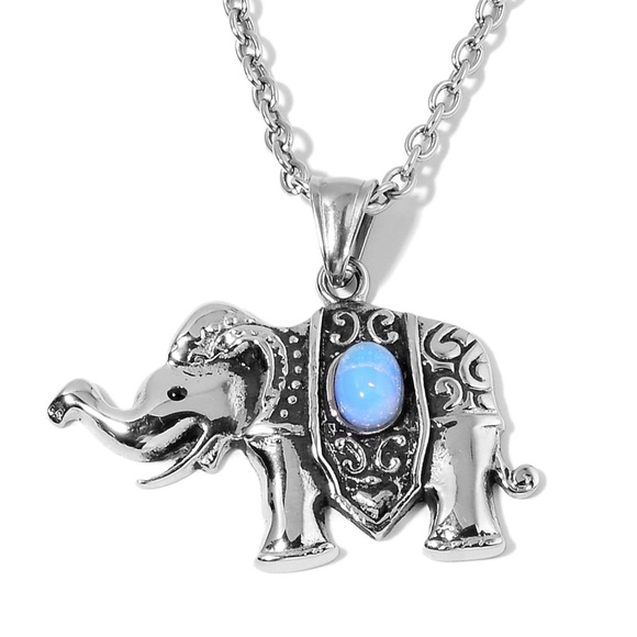 Jewelry - Elephant Pendant Opalite & S/S 3 For $30
